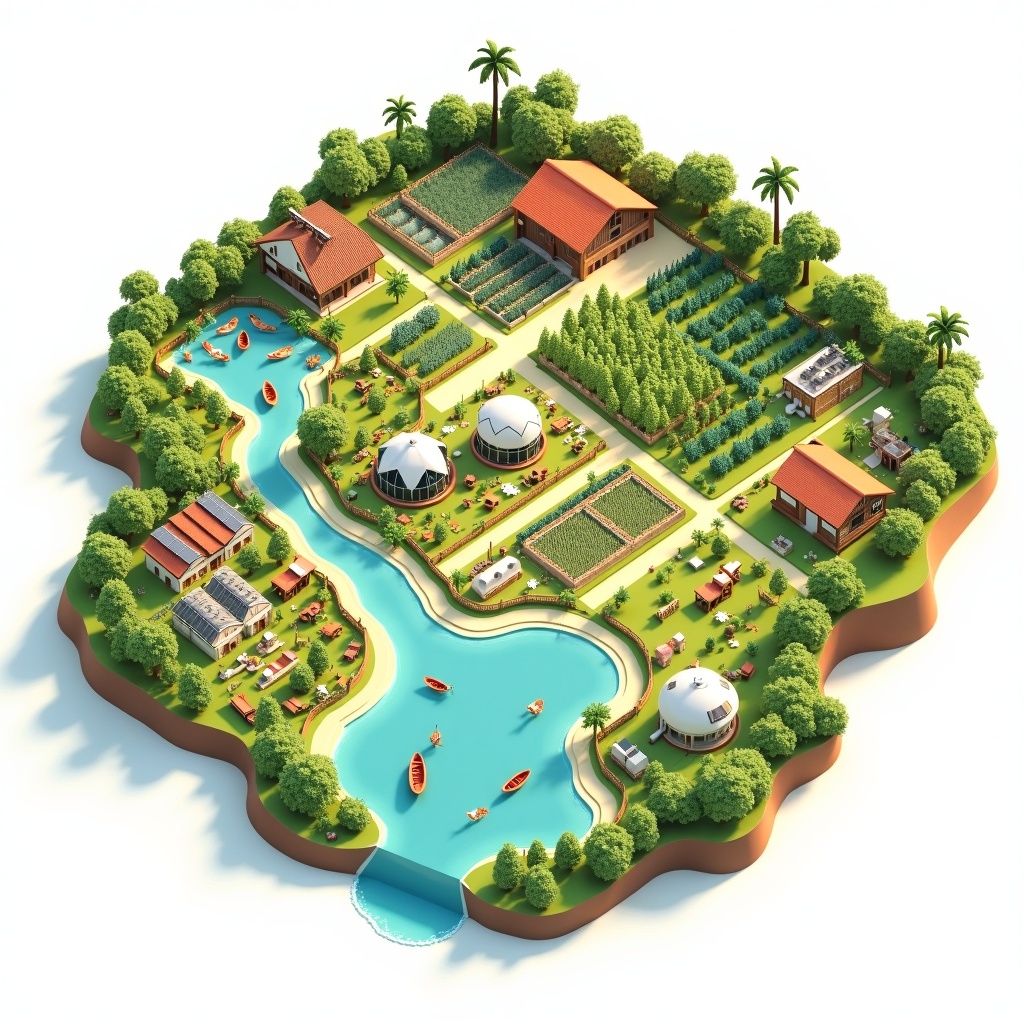 Crown Eagles Eco Farm — isometric map